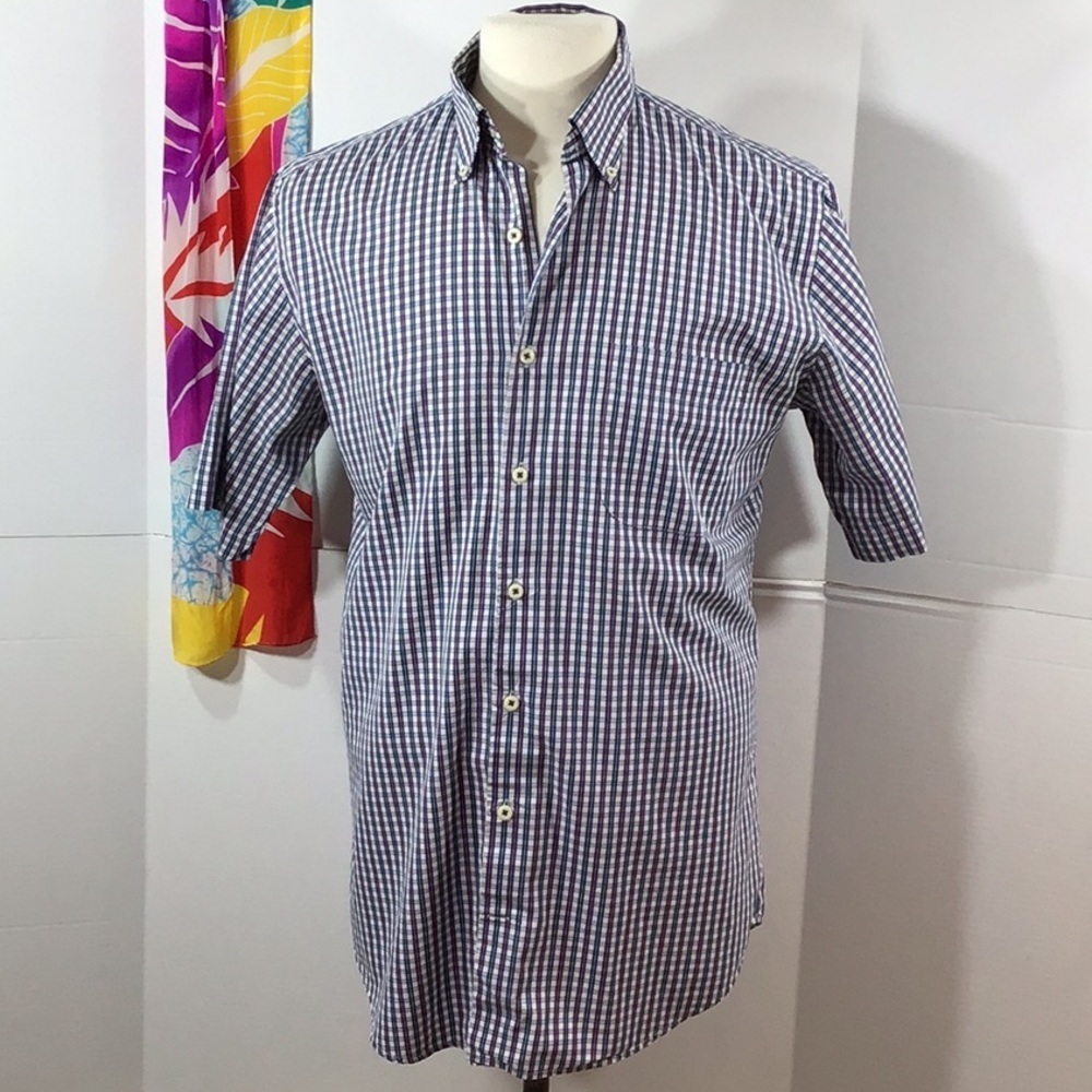 Peter Millar seaside finish SS button shirt M